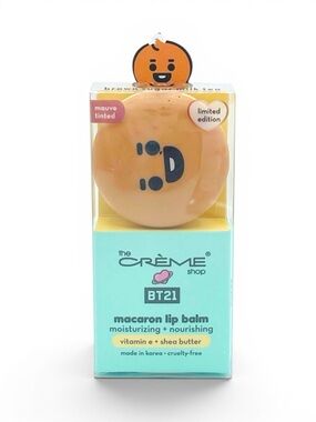 THE CRÈME SHOP BT21 Mauve Tinted Macaron Lip Balm Brown Sugar Milk Tea